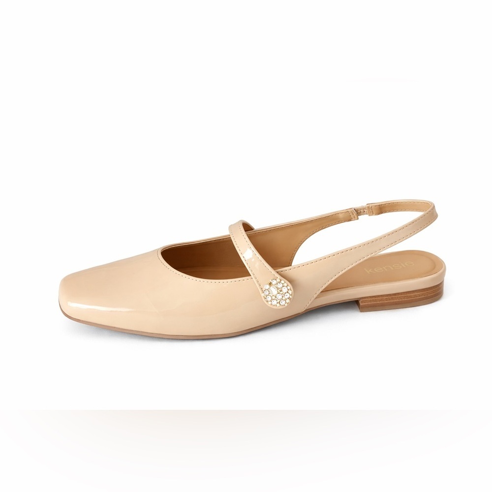 Kensie Felicity Patent Mary Jane Flats Size 7 NEW Cream Patent Leather - Picture 4 of 4
